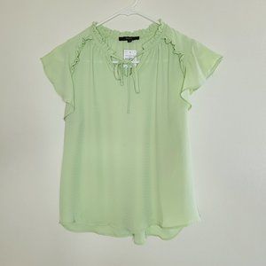 Blashe Career Top Women Small Ruffled Flutter Teacher Feminine Classic Edwardian